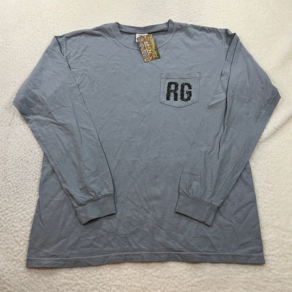 Comfort Colors T-Shirt Mens L Gray Reptile Gardens Black Hills SD Long Sleeve
